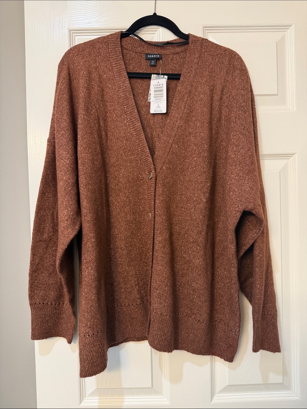 Torrid knit V-neck button-front cardigan- Root beer